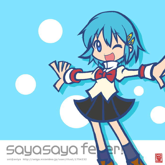 1girl, ani_(aniya), blue_background, blue_eyes, blue_hair, hair_ornament, hairpin, kens0115