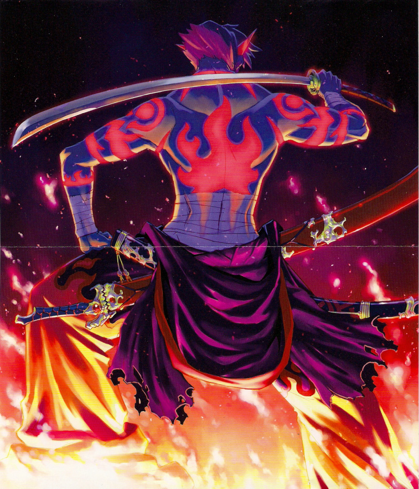 epic, fire, highres, kamina, kamina_shades, katana, kotaro_mori, male