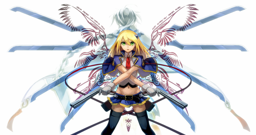 back-to-back, belt, blade, blazblue, blazblue:_chrono_phantasma, blonde_hair, bolverk, braid