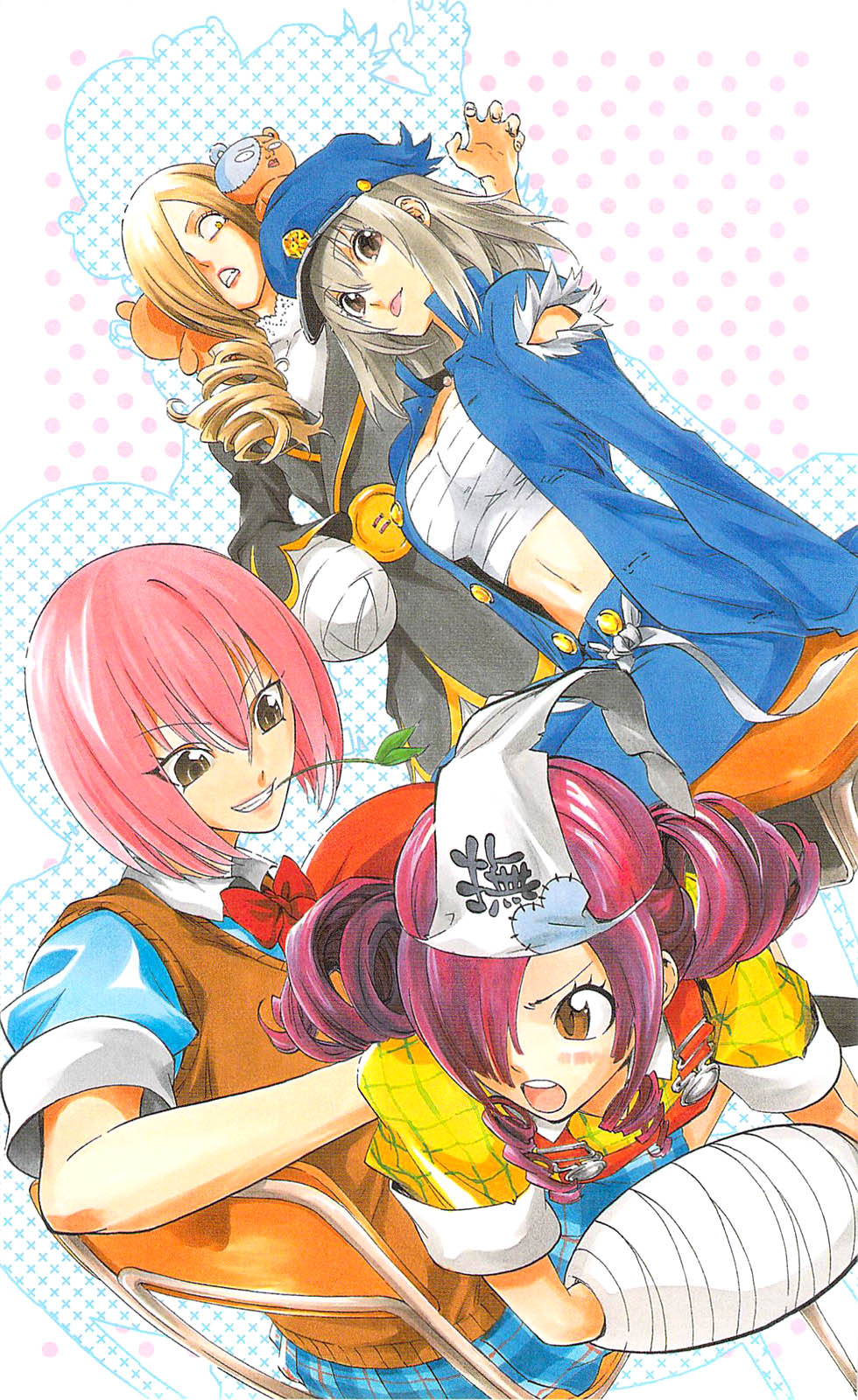 4girls, :p, adenokouji_nadeshiko, binbougami_ga!, blonde_hair, brown_eyes, cast, cosplay