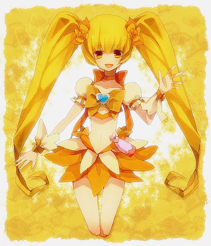 blonde_hair, choker, cure_sunshine, female, hair_ribbon, heart, heartcatch_precure!, long_hair