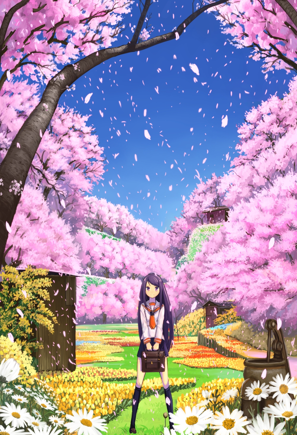 bad_id, bag, blossoms, blush, cherry, cherry_blossoms, domo1220, flower