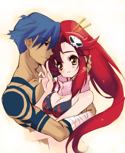 1boy, 1girl, bikini_top, blue_hair, breasts, caress, cleavage, couple