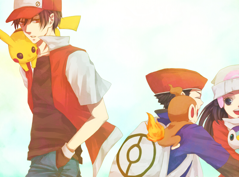 1girl, 2boys, age_difference, backpack, bag, baseball_cap, beanie, beret