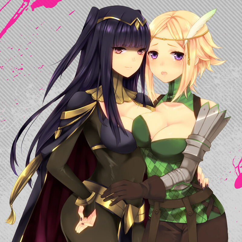 black_hair, blonde_hair, fire_emblem, fire_emblem:_kakusei, gloves, kisano_(otpr), mother_and_daughter, multiple_girls