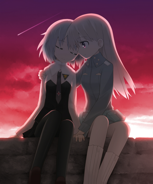 bad_id, closed_eyes, eila_ilmatar_juutilainen, eyes_closed, haribote_(tarao), long_hair, military, military_uniform