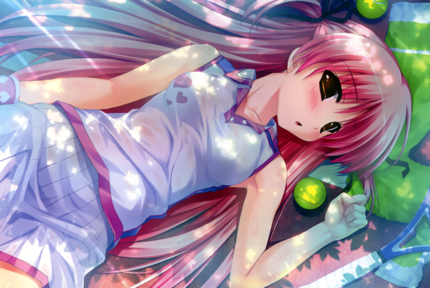 amatsumi_sora_ni, blush, brown_eyes, kiyosumi_serika, long_hair, pink_hair, see_through, shintaro