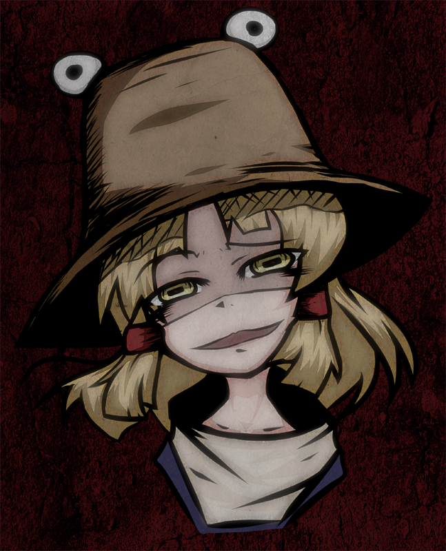amagiku, blonde_hair, collarbone, eyes, face, hair_tubes, hat, moriya_suwako
