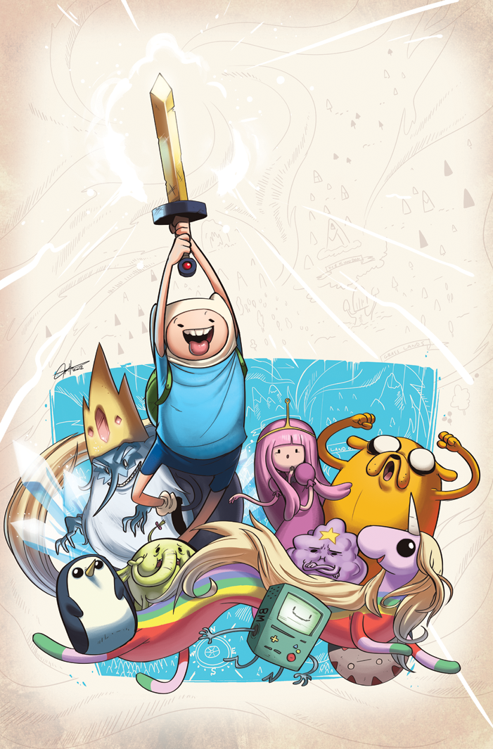 adventure_time, beemo, cover, cover_page, finn, gunter, ice_king, jake