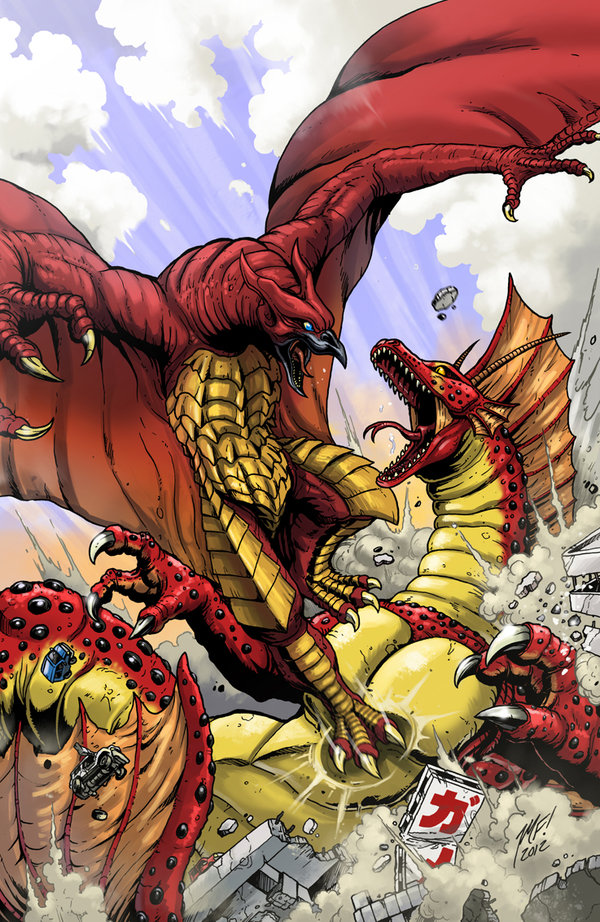 battle, godzilla_(series), godzilla_ongoing_(series), official, rodan, titanosaurus_(godzilla)