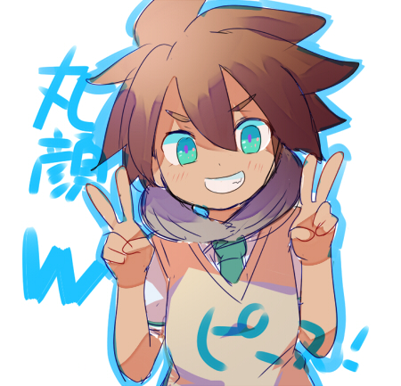 character_request, double_v, grin, inazuma_eleven, inazuma_eleven_(series), inazuma_eleven_go, looking_at_viewer, lowres