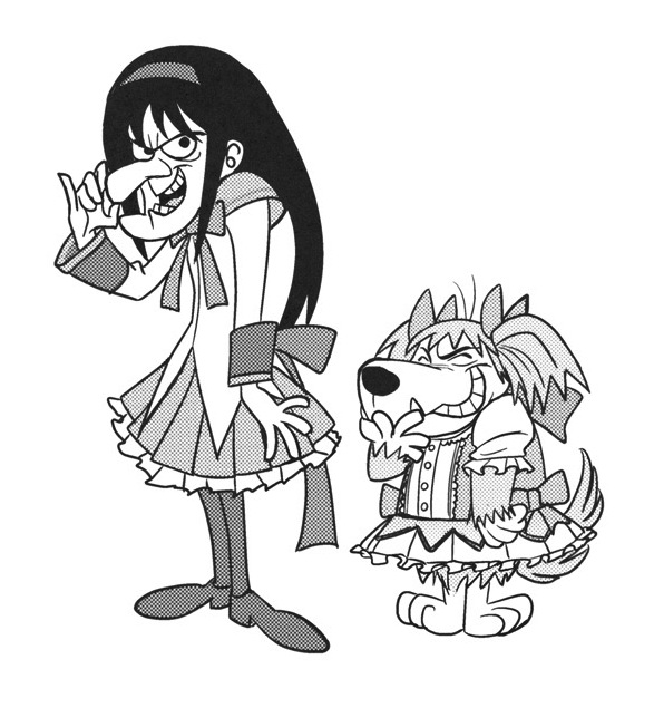 akemi_homura, akemi_homura_(cosplay), cosplay, dick_dastardly, dog, hair_ribbon, hairband, hiroe_rei