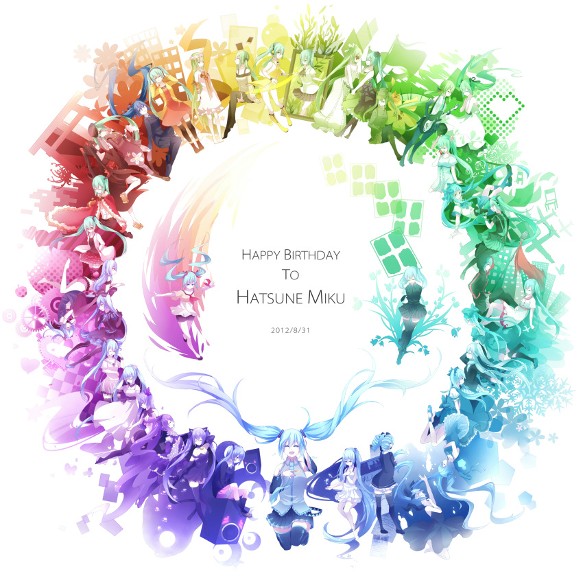 1925_(vocaloid), 1girl, 3331_(vocaloid), :d, alice_in_musicland_(vocaloid), annotation_request, anti_the_holic_(vocaloid), ascot