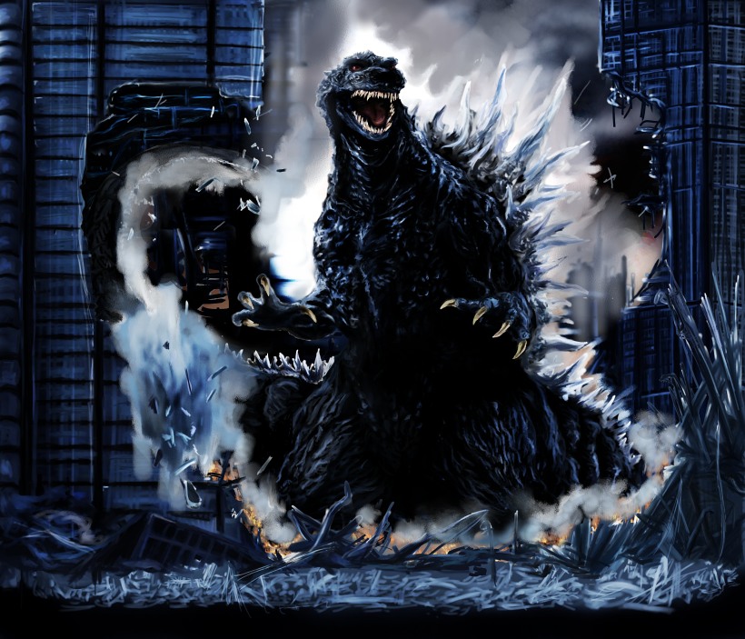 city, destruction, godzilla, godzilla_(series), kaijuu, no_humans, wreckage