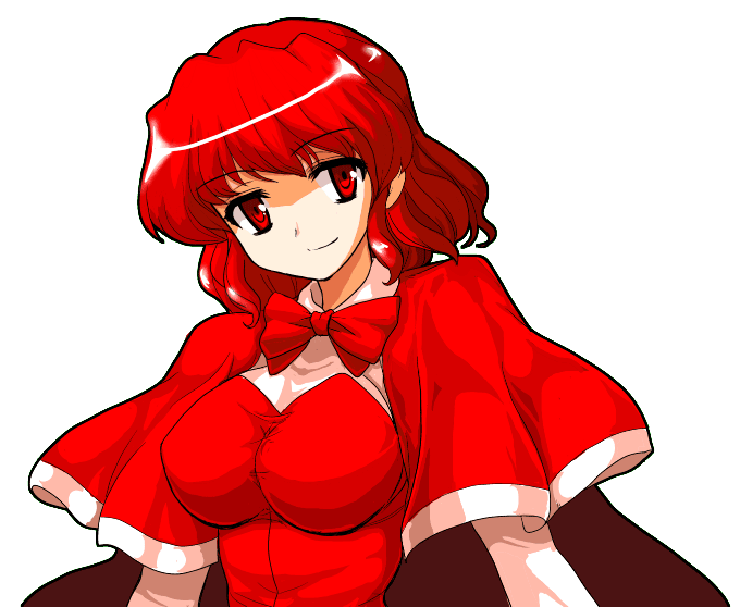 alphes_(style), cape, capelet, long_sleeves, mono_(moiky), okazaki_yumemi, parody, red_eyes