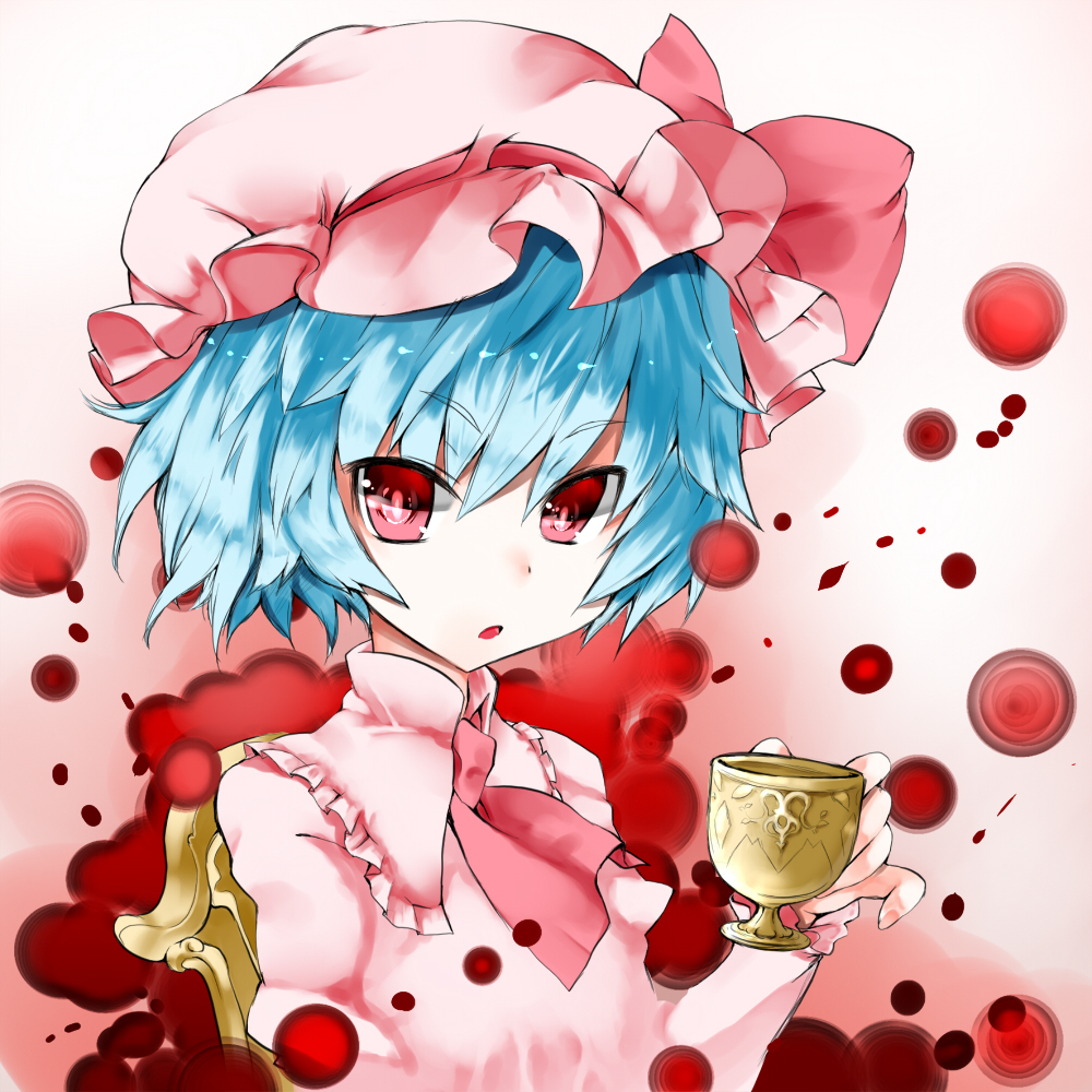 :o, ascot, bad_id, blue_hair, blush, bust, chair, colored