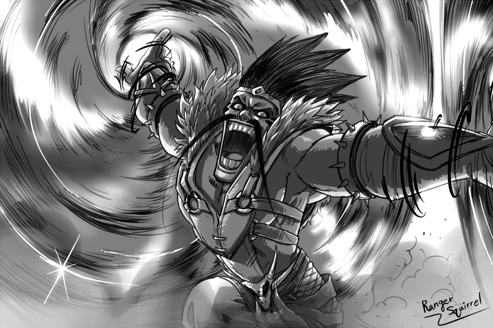 arm_guards, draven, dust, epic, facial_hair, headband, league_of_legends, male