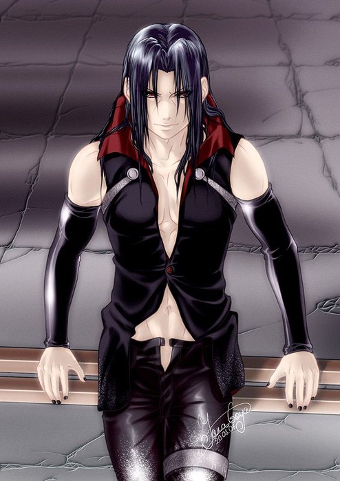long_hair, nail_polish, naruto, stare, uchiha_itachi, yanagoya