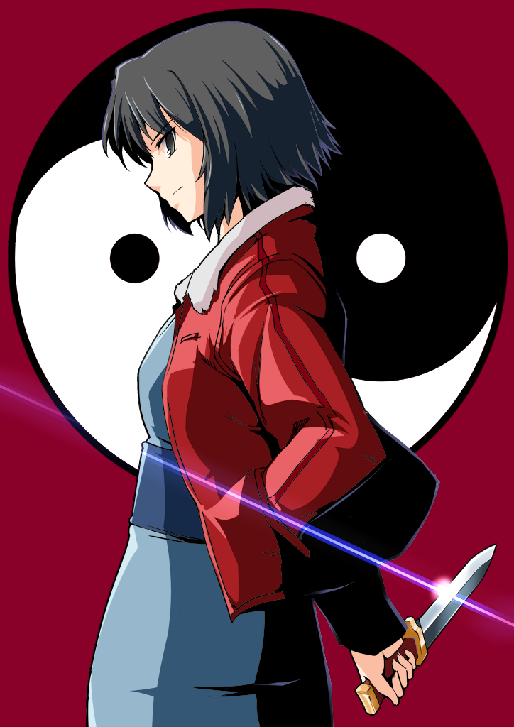 black_hair, brown_eyes, halcon_matsumoto, hand_in_pocket, jacket, japanese_clothes, kara_no_kyoukai, kimono