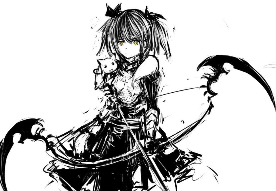 armor, armored_dress, arrow, bow_(weapon), cosplay, eucliwood_hellscythe, eucliwood_hellscythe_(cosplay), hair_ribbon