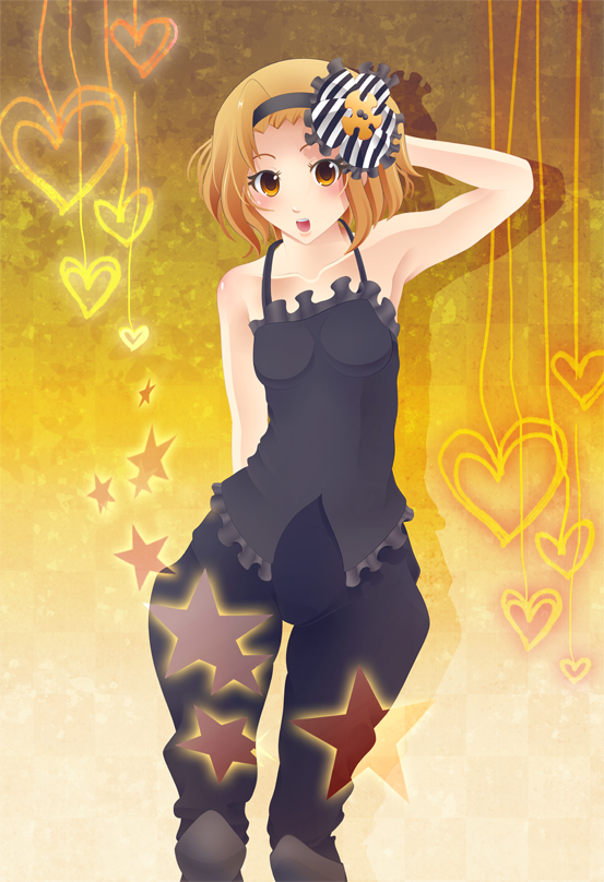 bad_id, bare_shoulders, brown_hair, don't_say_"lazy", don't_say_"lazy", dress, hairband, k-on!