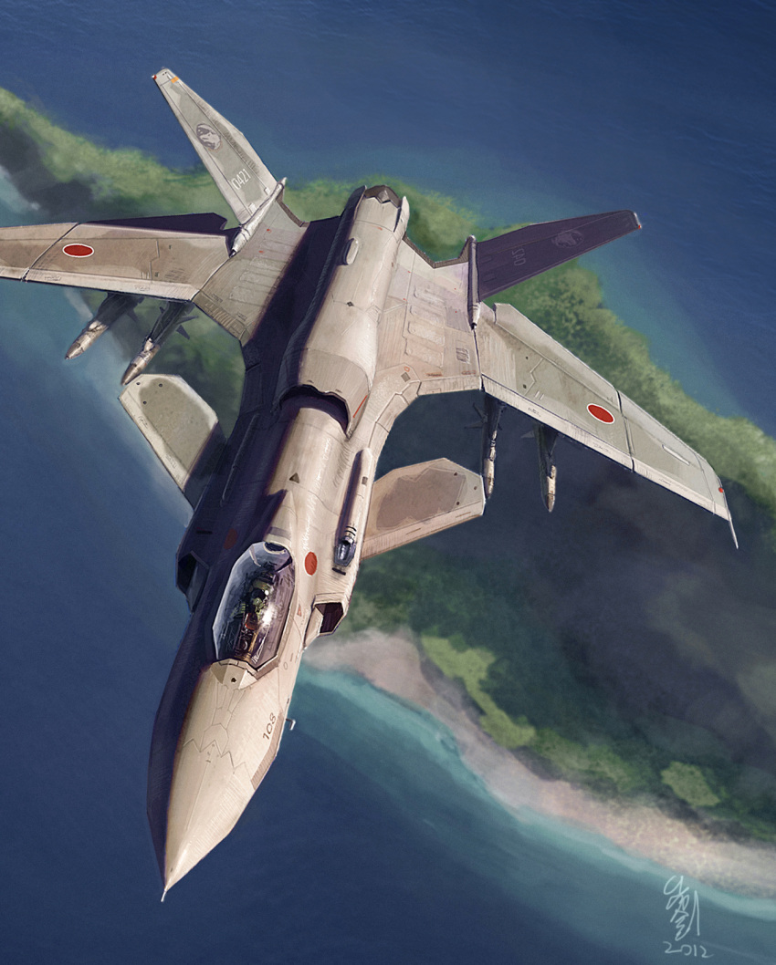 ace_combat, ace_combat_assault_horizon, aircraft, airplane, asf-x_shinden_ii, fighter_jet, highres, island