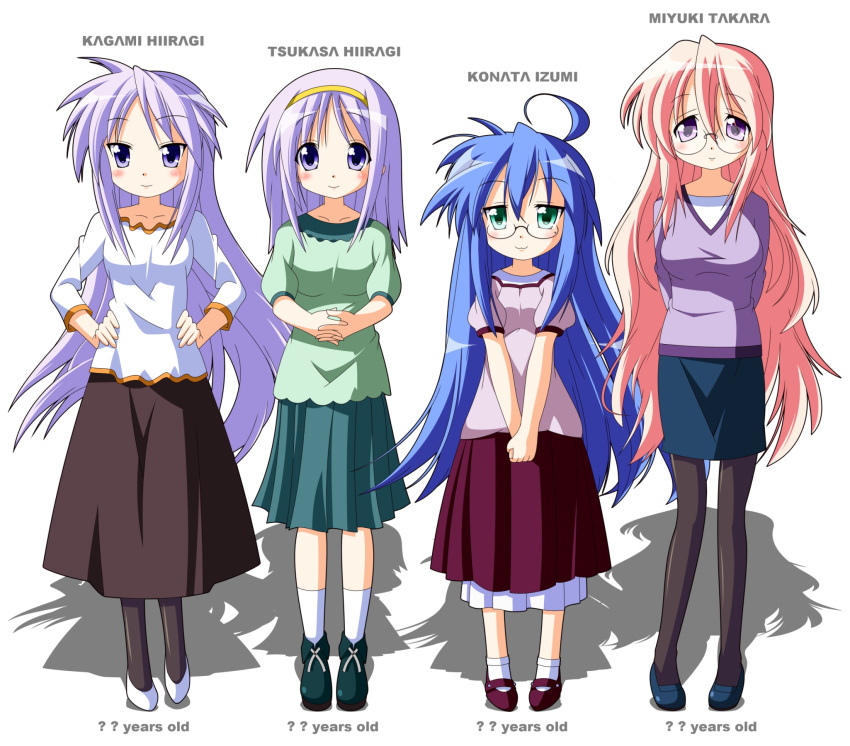 adult, ahoge, bespectacled, blue_eyes, blue_hair, full_body, glasses, green_eyes