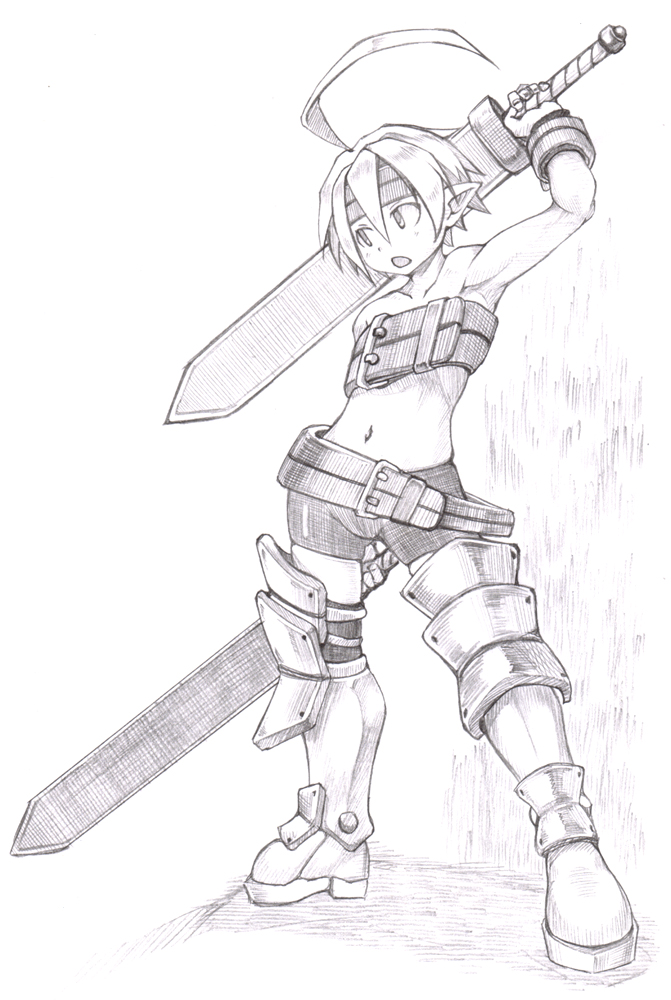 bad_id, belt, beltbra, beltskirt, bike_shorts, boots, disgaea, makai_senki_disgaea_2