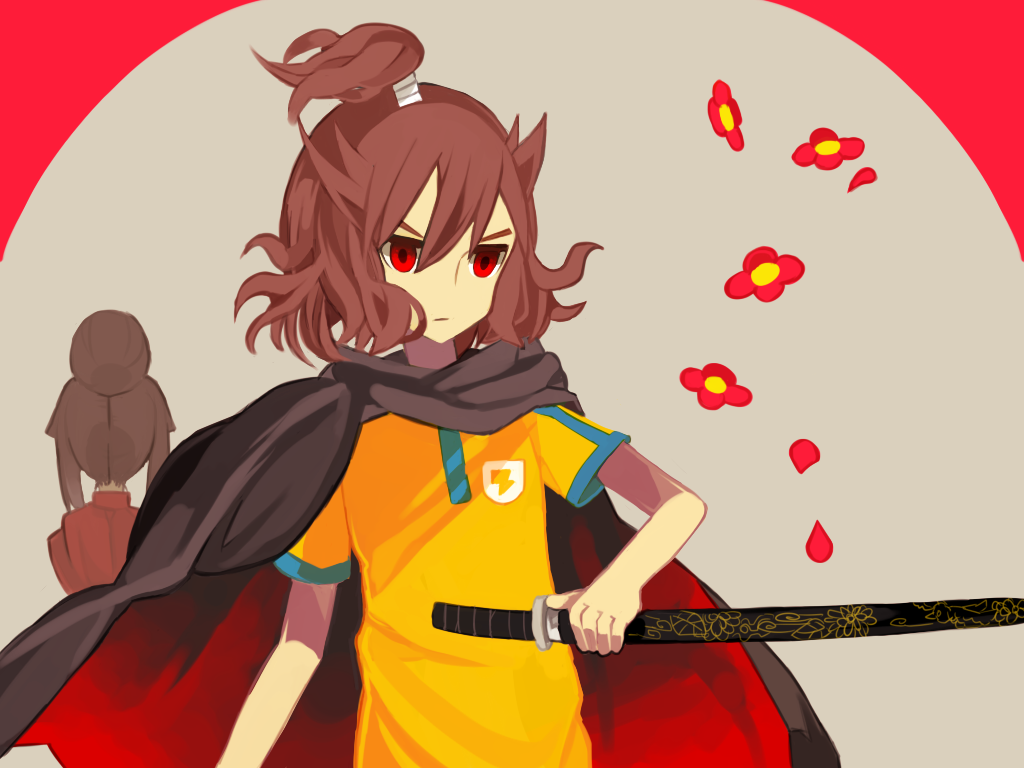 1girl, brown_eyes, brown_hair, fusion, inazuma_eleven, inazuma_eleven_(series), inazuma_eleven_go, inazuma_eleven_go_chrono_stone