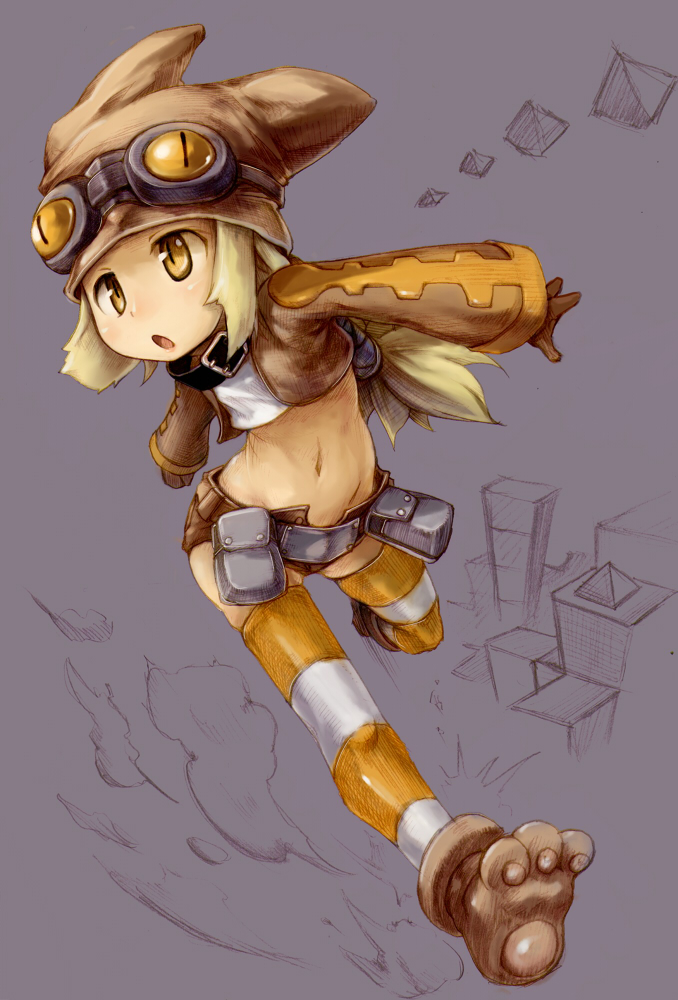 bad_id, belt, blonde_hair, collar, disgaea, gloves, goggles, goggles_on_head