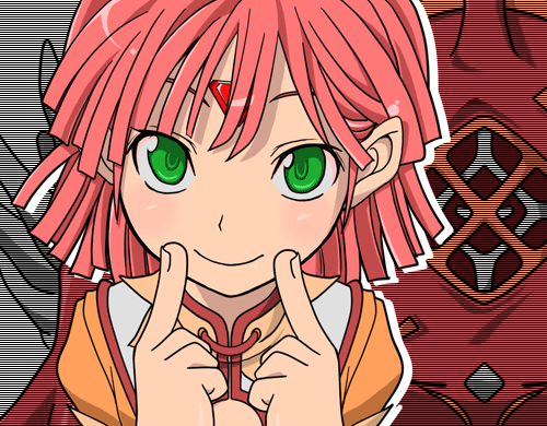 fingersmile, green_eyes, lowres, pink_hair, solo, super_robot_wars, super_robot_wars_original_generation_gaiden, tis