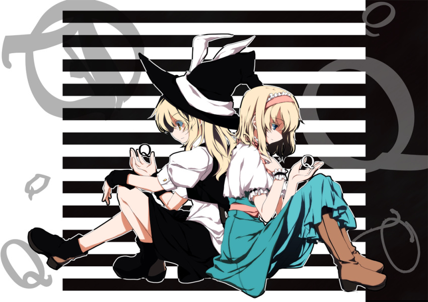 alice_margatroid, blonde_hair, blue_eyes, bow, frills, hairband, hat, hat_bow