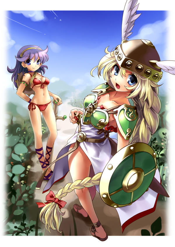 ankle_lace-up, anklet, armband, armor, armored_dress, asamiya_athena, athena_(series), bikini