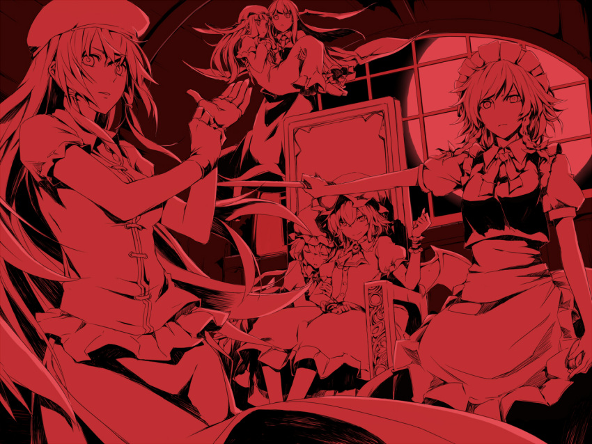 apron, bat_wings, braid, breasts, carrying, china_dress, chinese_clothes, closed_eyes