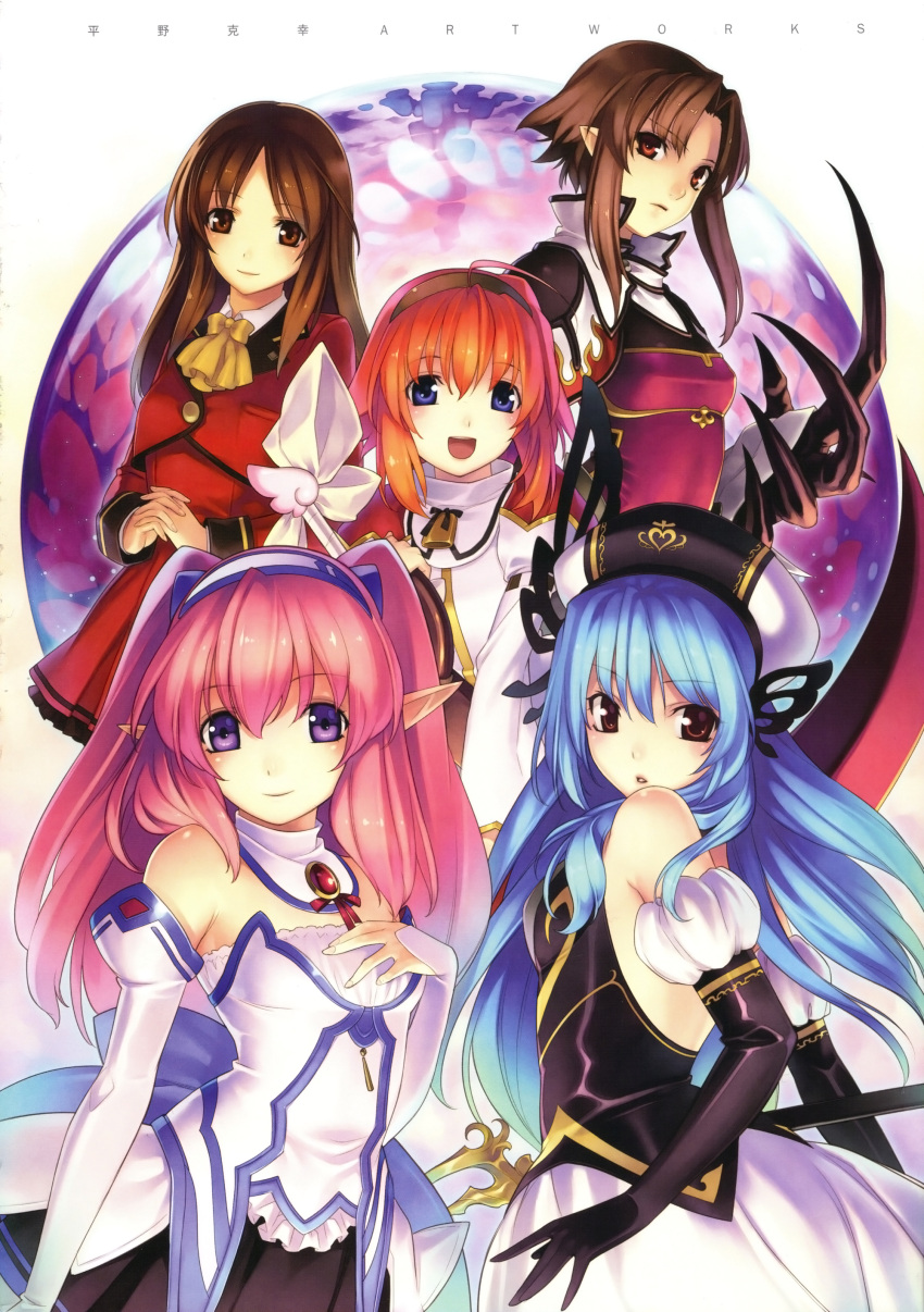 absurdres, agarest_senki, agarest_senki_2, blue_eyes, blue_hair, brown_eyes, brown_hair, character_request