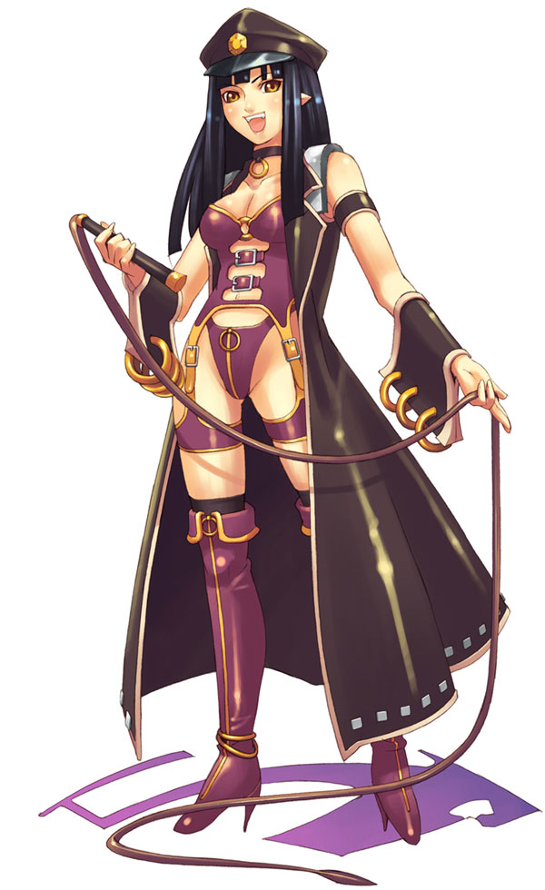 black_hair, boots, brown_eyes, choker, dominatrix, hat, hirano_katsuyuki, leotard