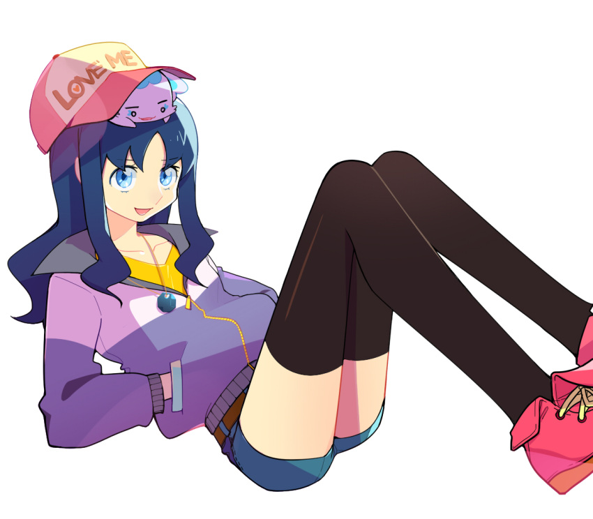 31, black_legwear, blue_eyes, blue_hair, coffret_(heartcatch_precure!), hands_in_pocket, hat, heartcatch_precure!