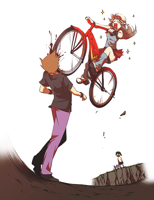 blood, blue_(pokemon), brindiamo, hat, injury, leaf_(pokemon), mogiko, nosebleed