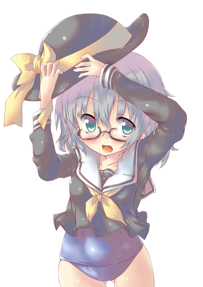 absurdres, bespectacled, blush, glasses, green_eyes, hat, highres, komeiji_koishi
