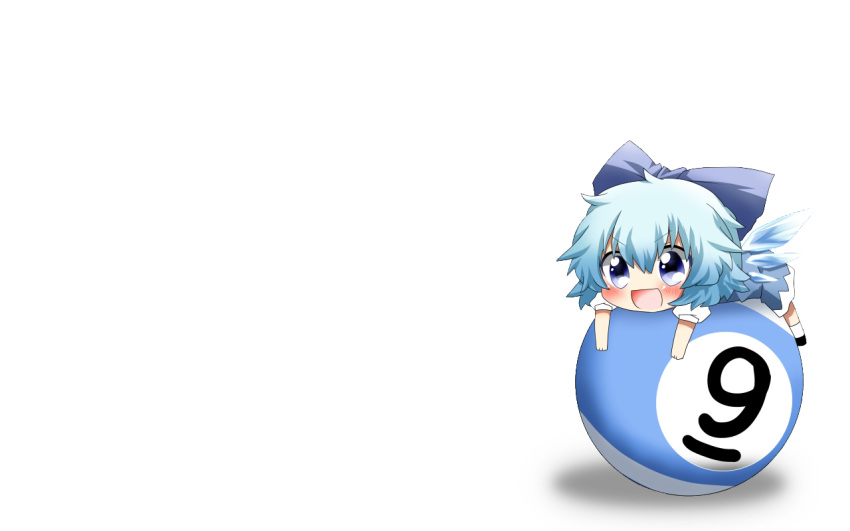 ?, blue_eyes, blue_hair, blush, chibi, cirno, rebecca_(naononakukoroni), short_hair, touhou, white, wings