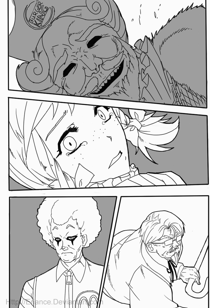 burger_king, colonel_sanders, eriance, mcdonald's, parody, ronald_mcdonald, the_king, wendy's