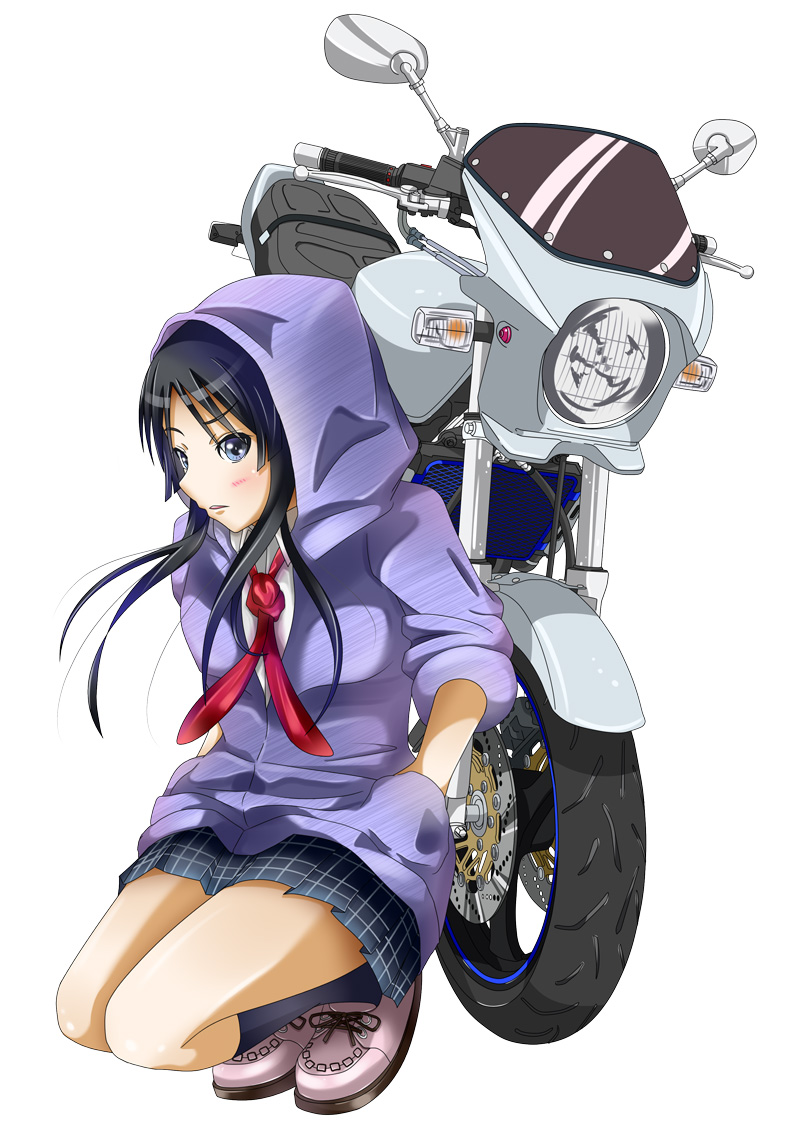 1girl, akiyama_mio, alternate_hairstyle, black_eyes, black_hair, blush, hime_cut, k-on!