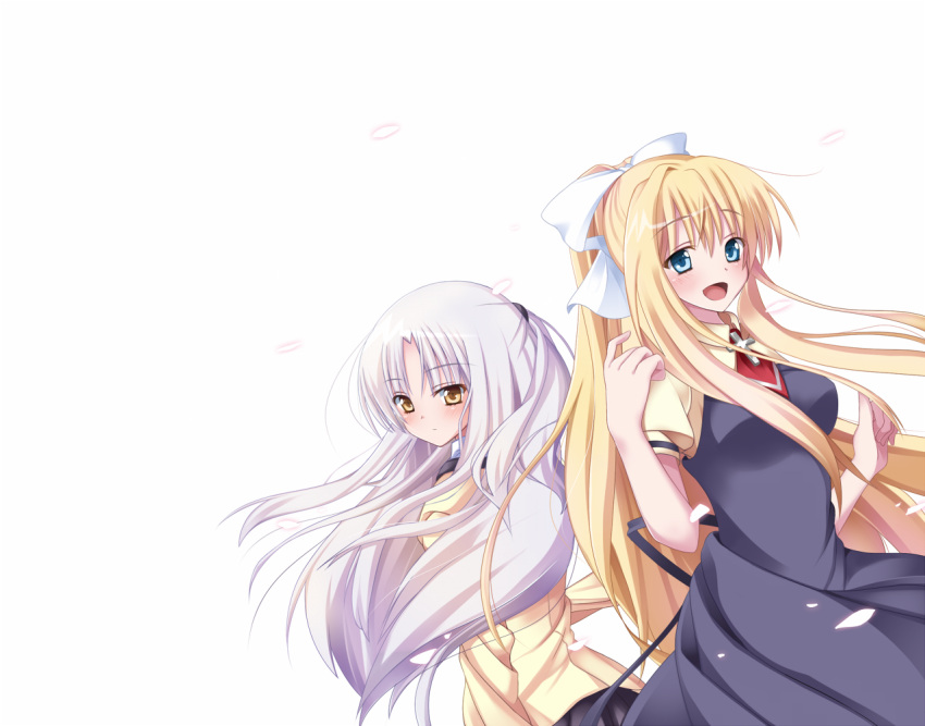 air, angel_beats!, ascot, blue_eyes, blush, company_connection, cross, crossover