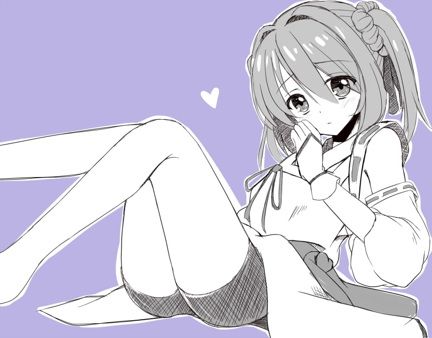 detached_hair, detached_sleeves, fingerless_gloves, gloves, heart, highres, japanese_clothes, kaniyashiku