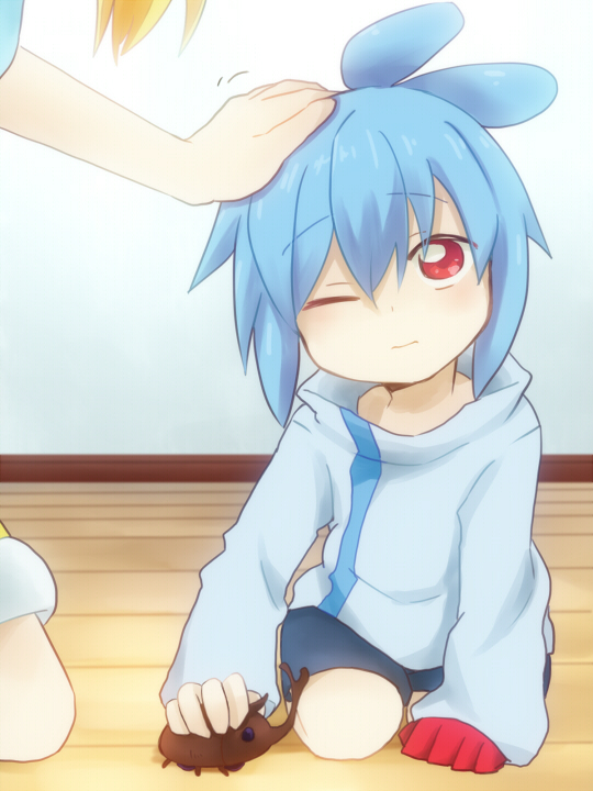 1boy, blue_hair, komeichou-69, puyopuyo, puyopuyo_fever, red_eyes, short_hair, sig