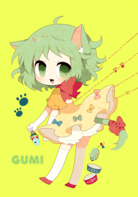 ahoge, animal_ears, bad_id, bloomers, bow, cat_ears, cat_food, cat_tail