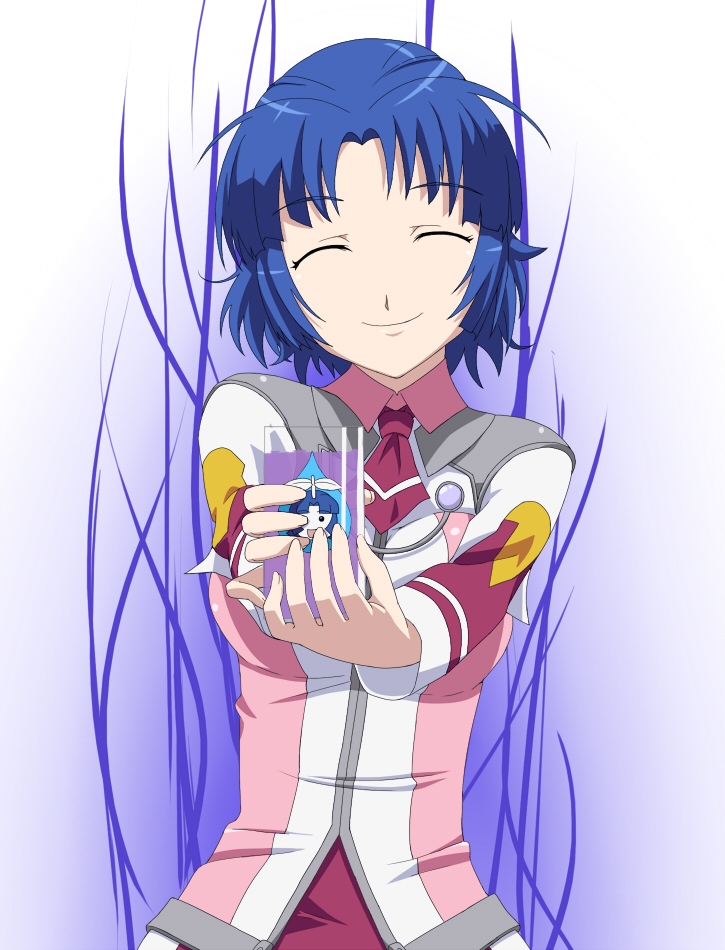 aura, bad_food, blue_hair, closed_eyes, dark_aura, drink, eyes_closed, kusuha_mizuha