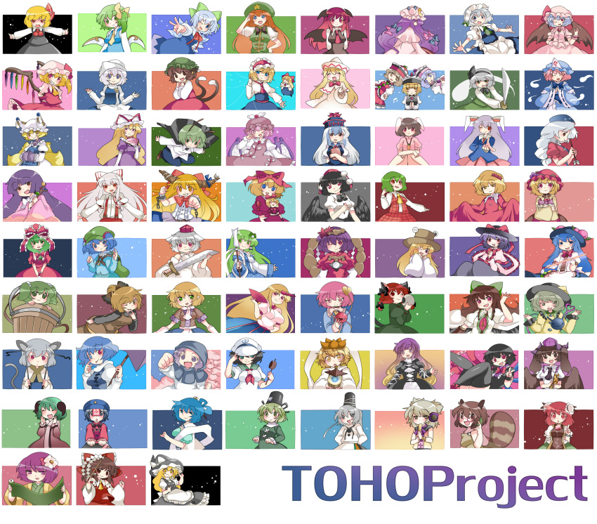 absurdres, adjusting_hat, aenobas, akanbe, aki_minoriko, aki_shizuha, alice_margatroid, alternate_hair_length