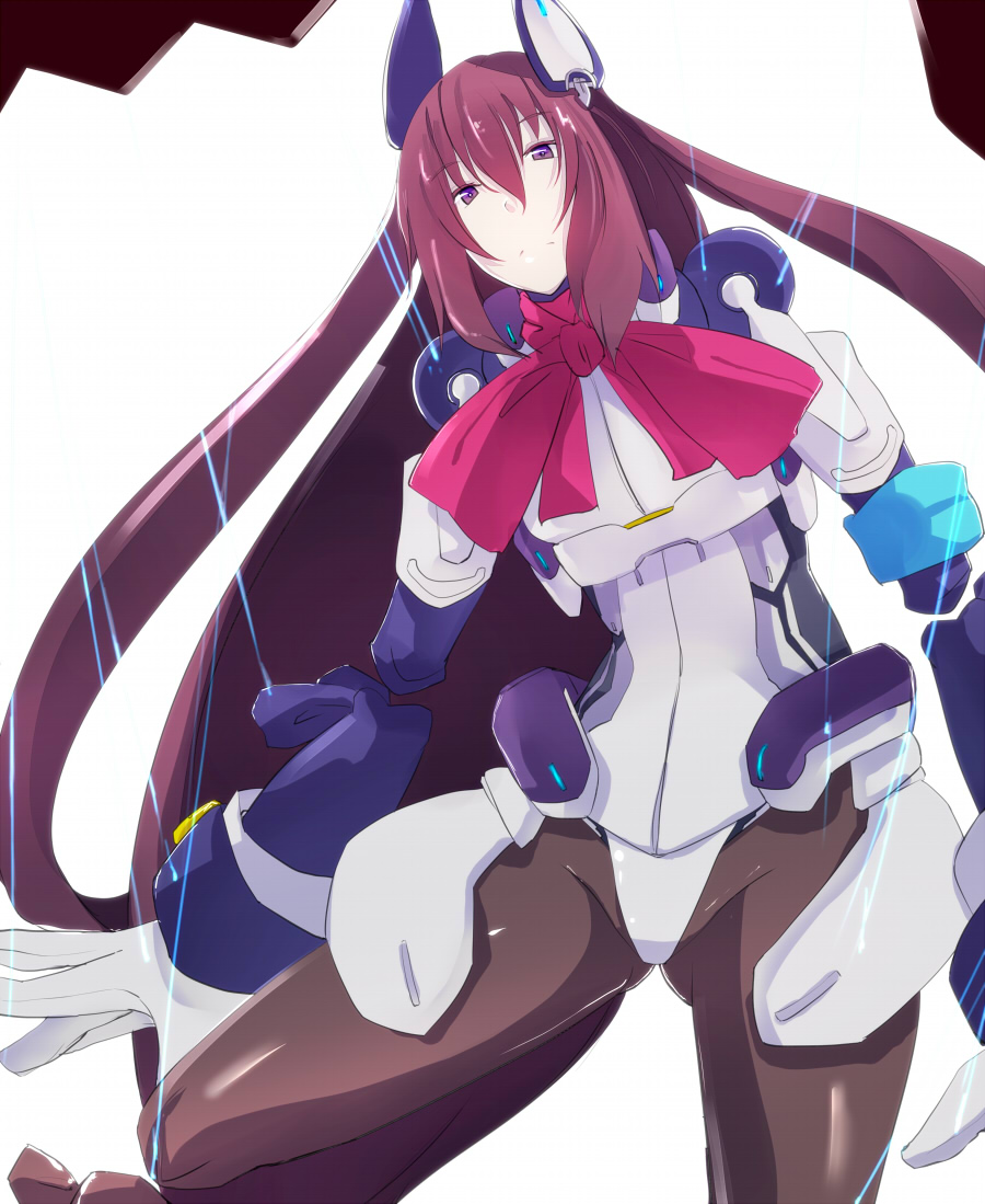 black_legwear, bodysuit, bow, brown_hair, f._walsingham, f_walsingham, female, kyoukai_senjou_no_horizon