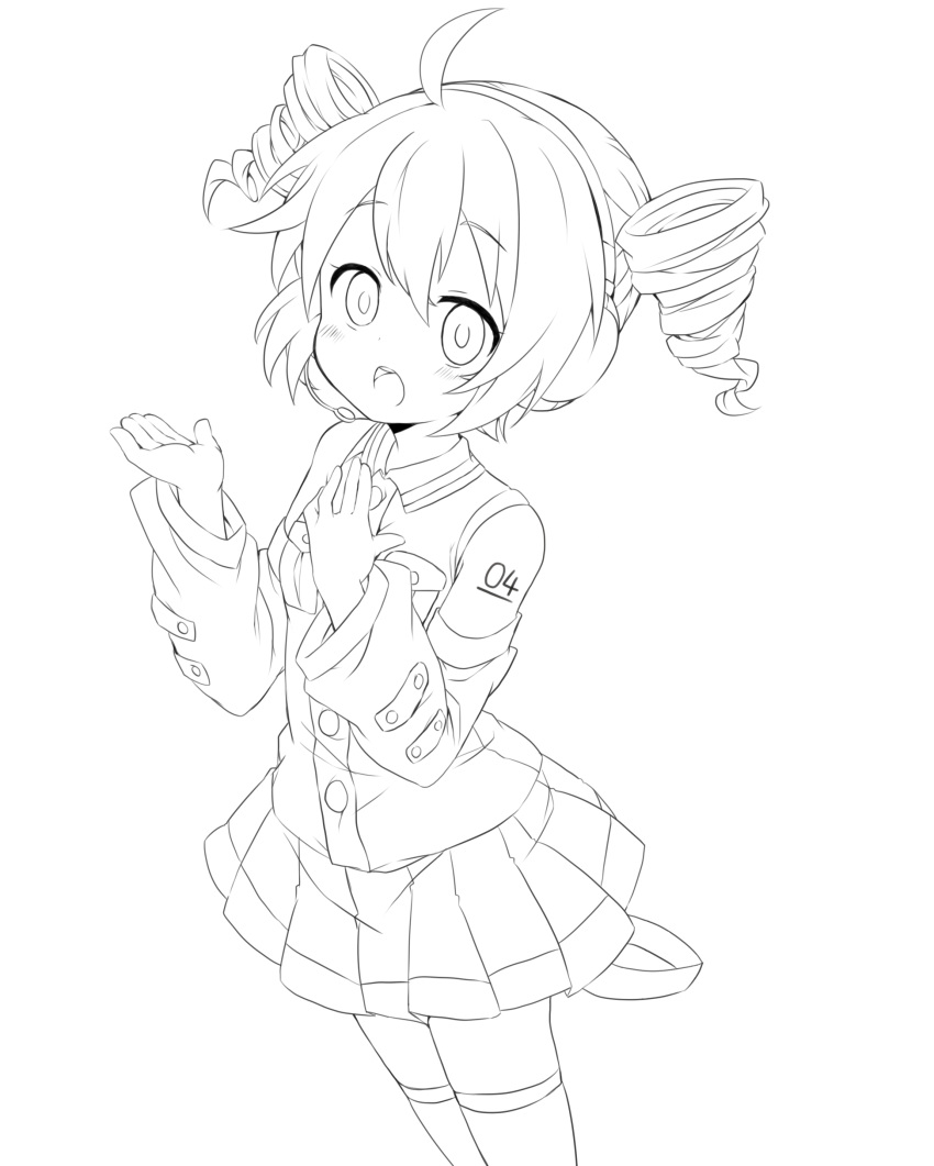absurdres, character_name, detached_sleeves, drill_hair, ebo, hand_on_own_chest, headphones, highres